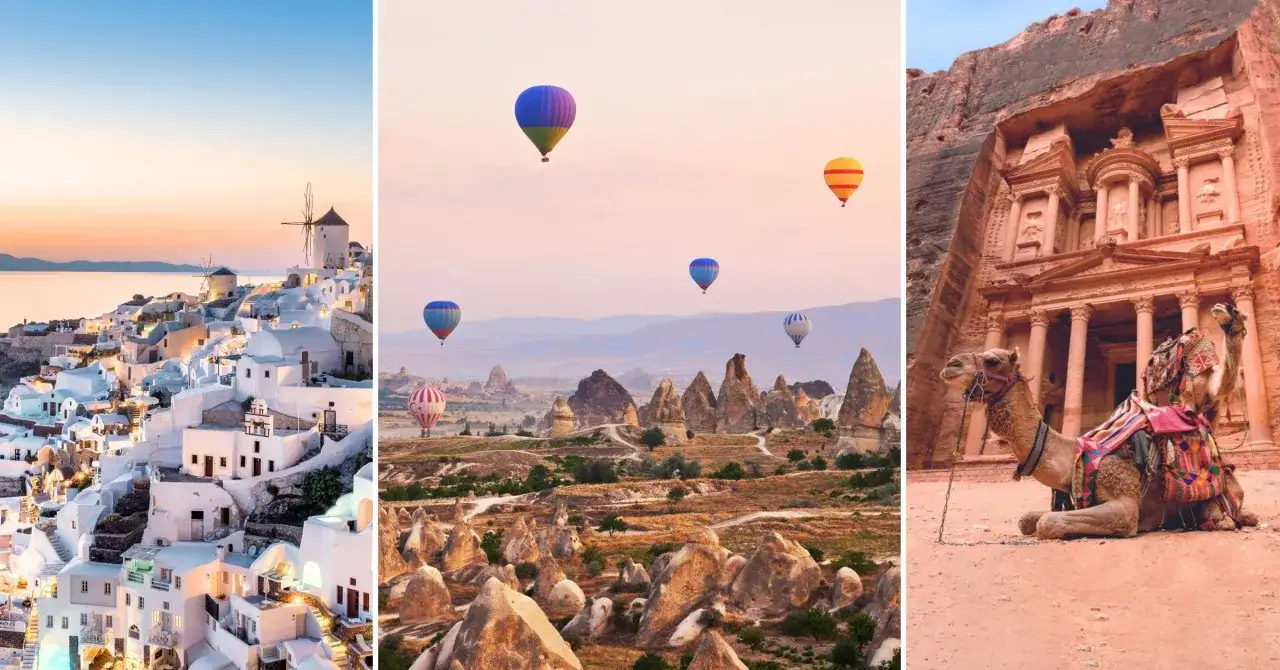 Santorini, Kapadocja i Petra – trzy wspaniałe miejsca na niezapomniany pomysł na wakacje.
